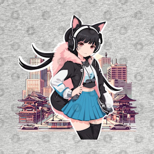 Nekomimi Otaku Fashion: A stylish cat girl in the city by Otaku in Love